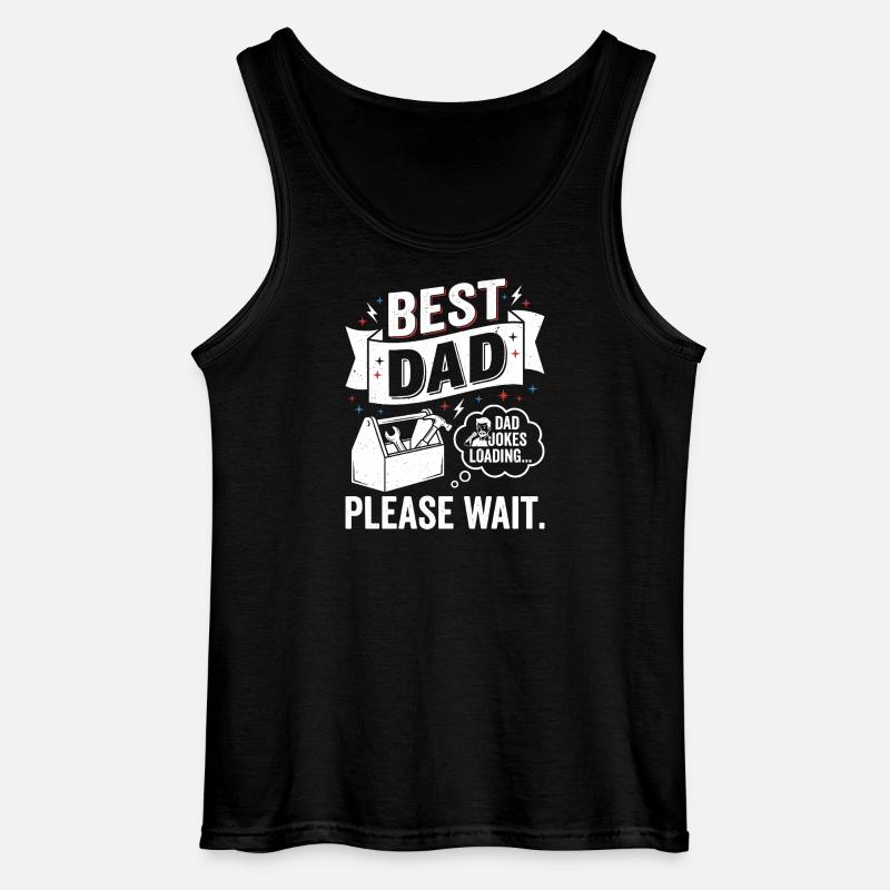 Best Dad: Loading Dad Jokes - Gildan Men’s Tank Top - black