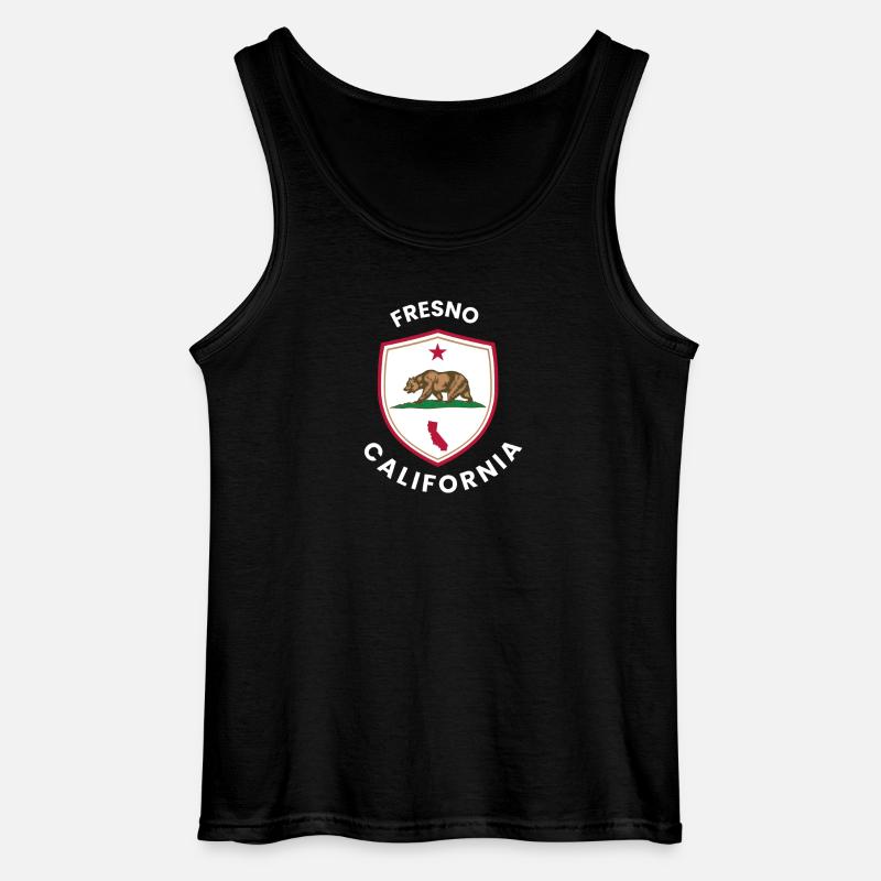 Fresno Shield Bear Emblem - Gildan Männer Tank Top - Schwarz
