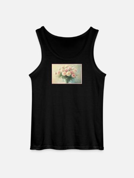 Delicate pastel floral bouquet - Gildan Men’s Tank Top - black