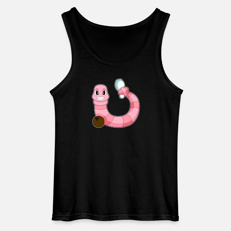 Worm Bowling Bowlingkule-käle - Gildan tanktopp herr - svart