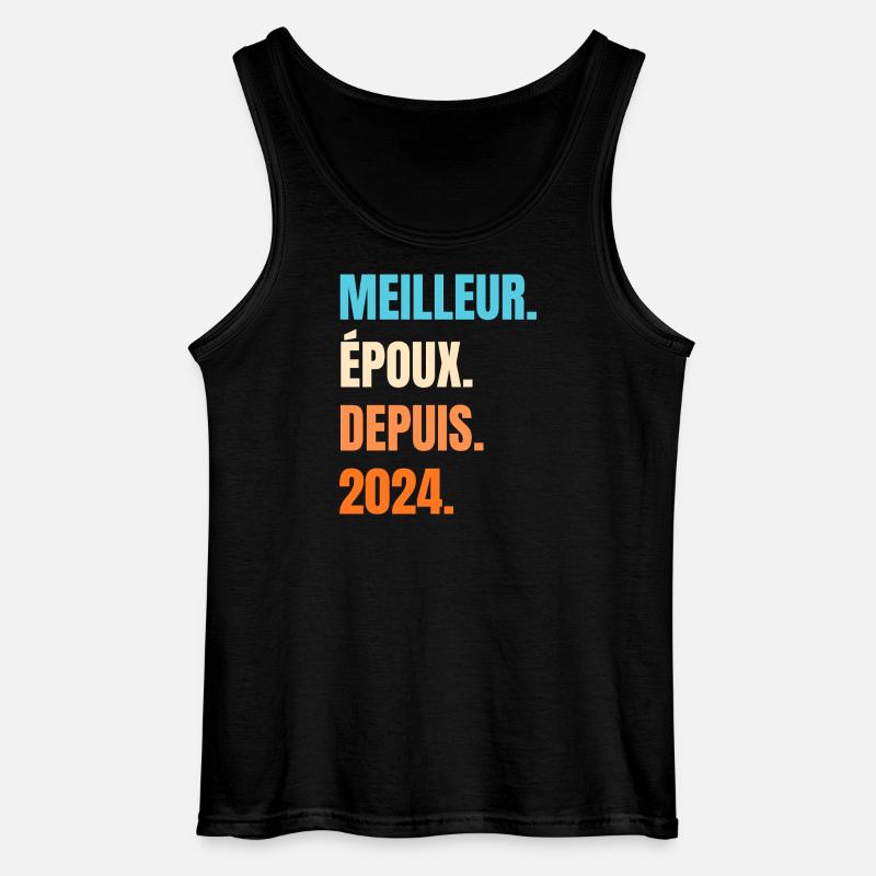 Bester Ehemann seit 2024 Geschenk-Ehemann - Gildan Männer Tank Top - Schwarz