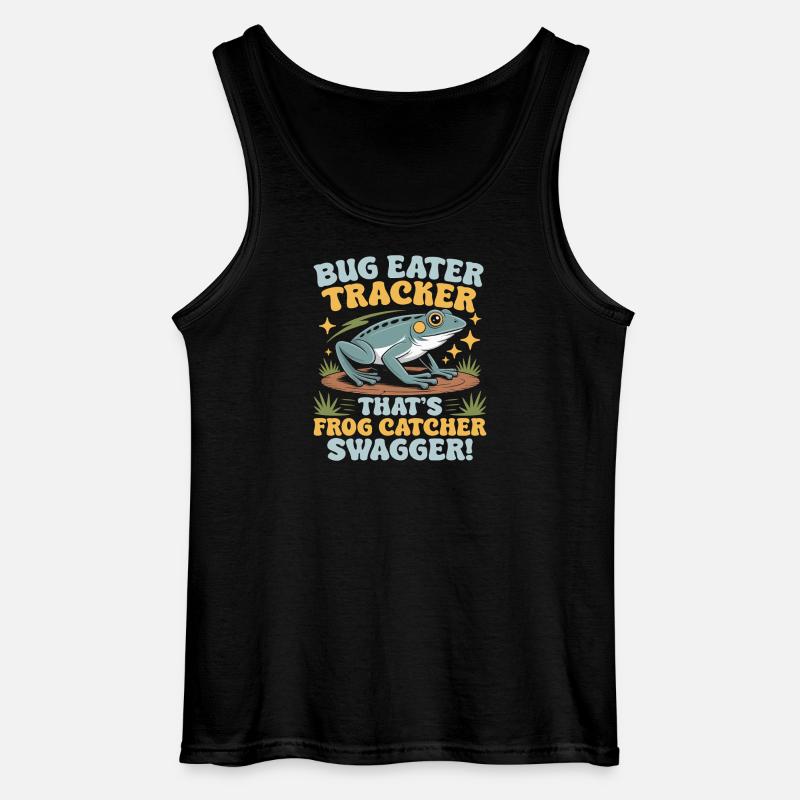 Frog Catcher Bug Eater Tracker Frog - Gildan Men’s Tank Top - black