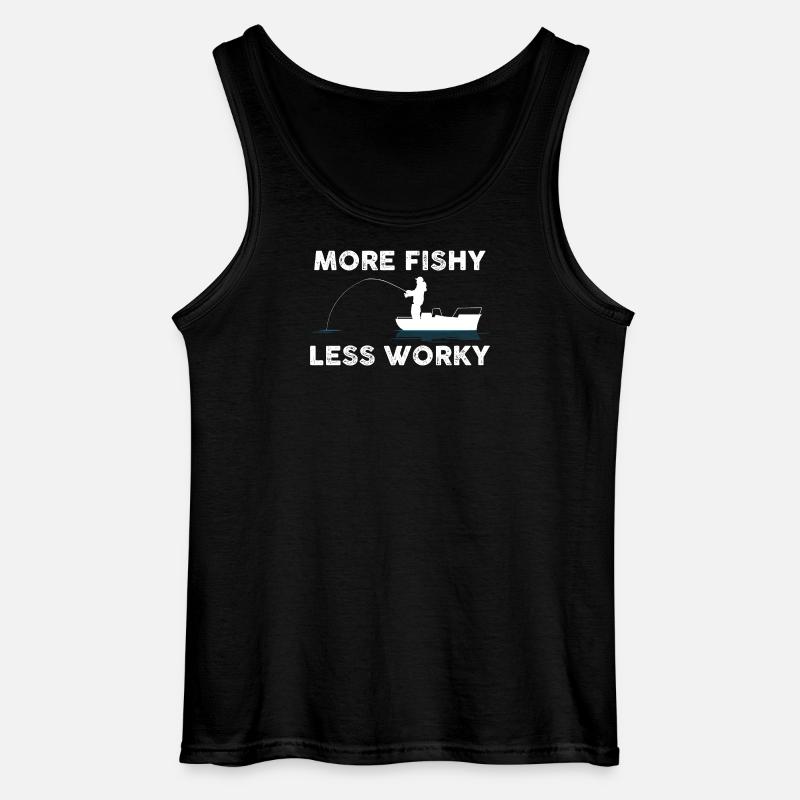 Angler Boot Witz - Gildan Männer Tank Top - Schwarz