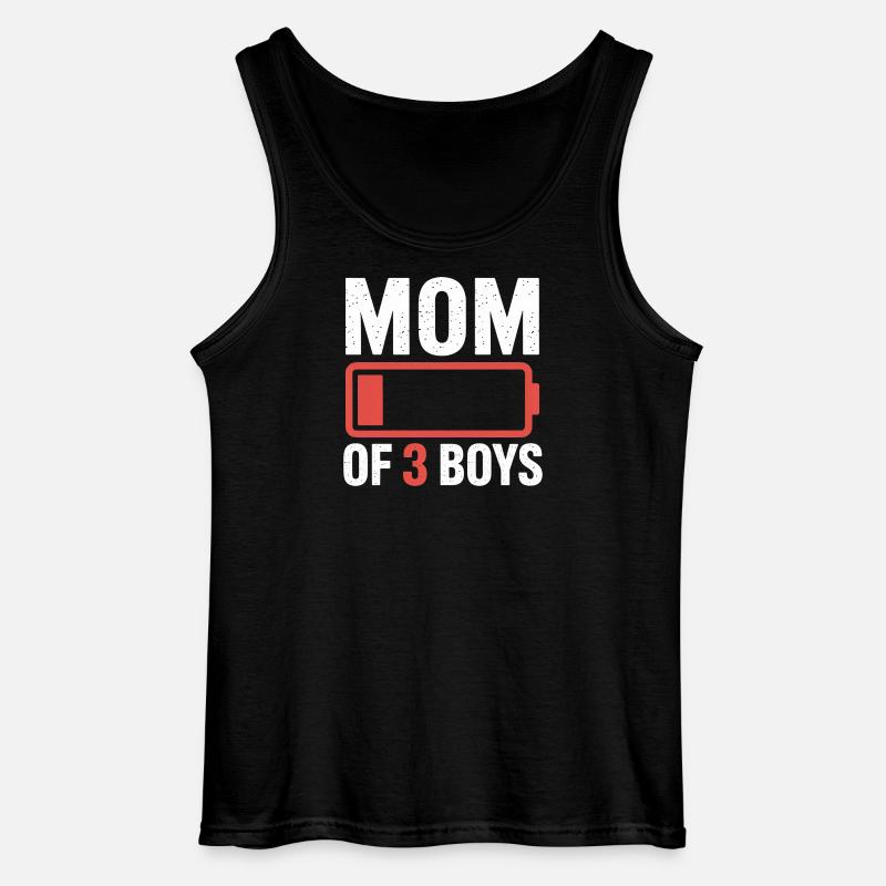 Mutter von 3 Jungs Batterie-Ikon-Tee - Gildan Männer Tank Top - Schwarz