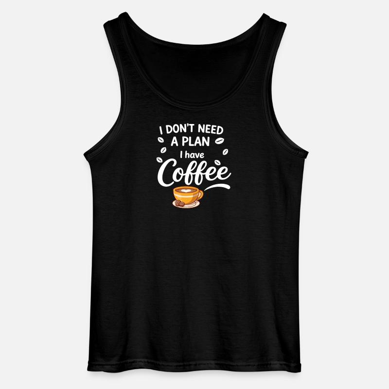 Kein Plan, Kaffee reicht - Gildan Männer Tank Top - Schwarz