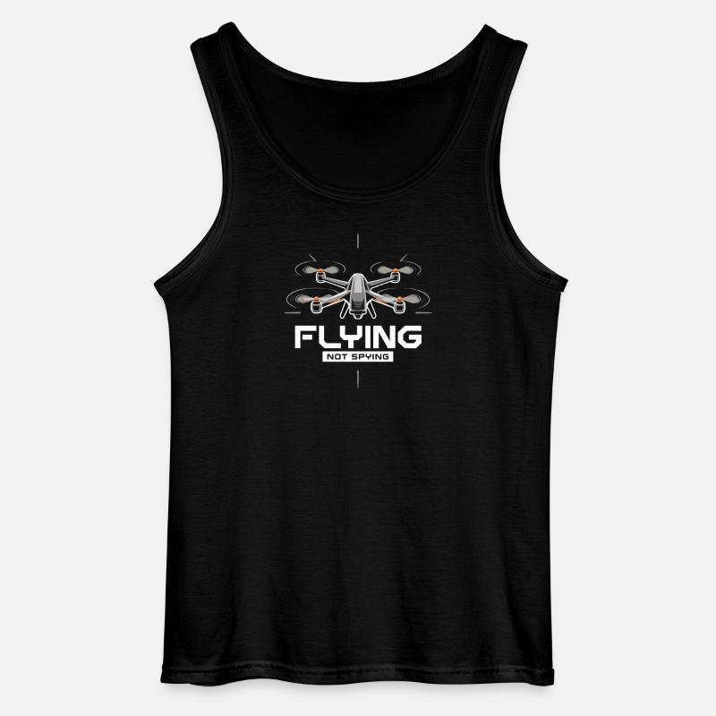 Drones fly no spying technology - Gildan Men’s Tank Top - black