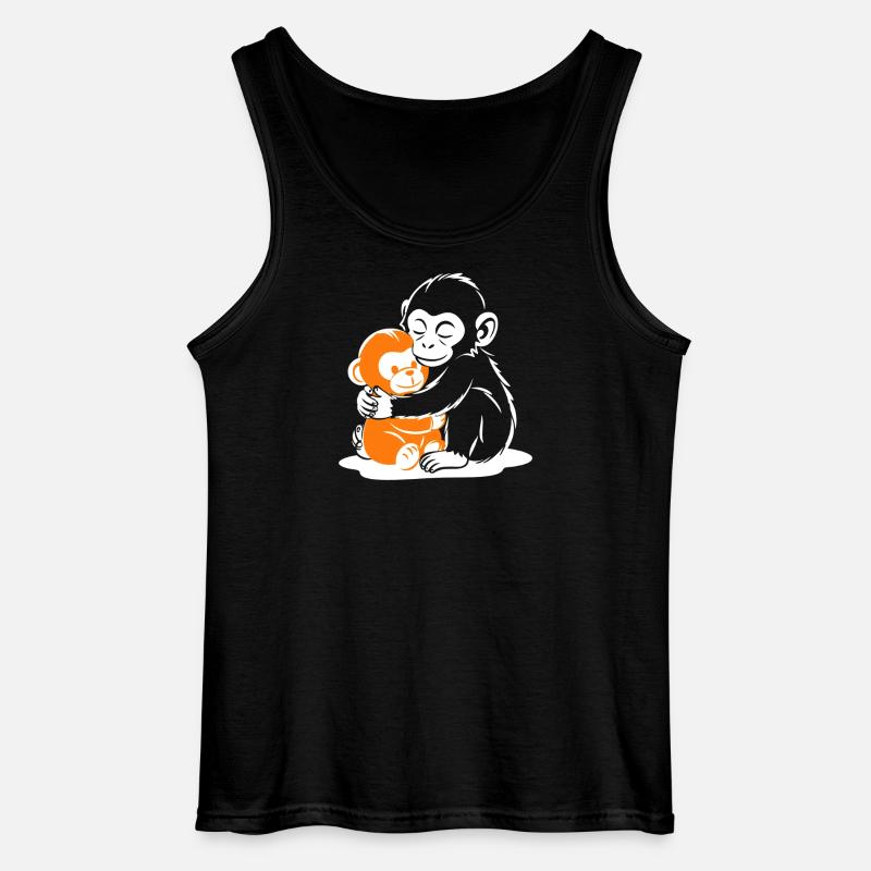Umarmendes Affen-Duo - Gildan Männer Tank Top - Schwarz