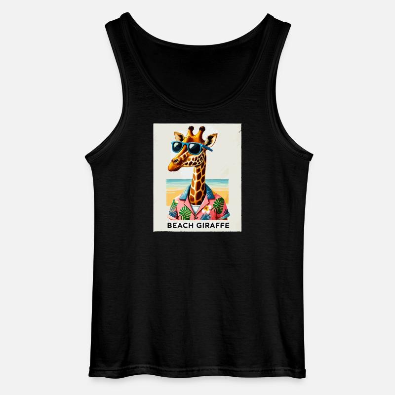 Strand-Giraffe mit Sonnenbrille - Gildan Männer Tank Top - Schwarz