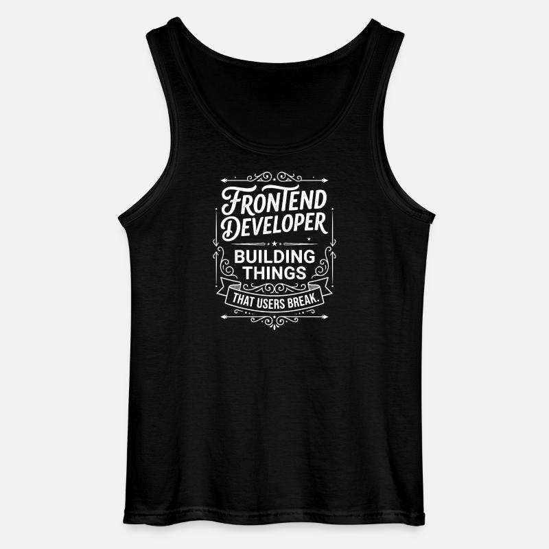Frontend developer builds things - Gildan Men’s Tank Top - black