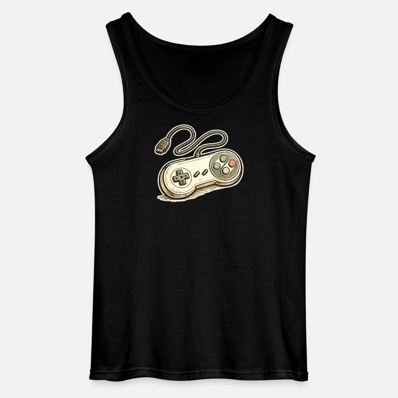 Retro Spielcontroller Grafik - Gildan Männer Tank Top - Schwarz