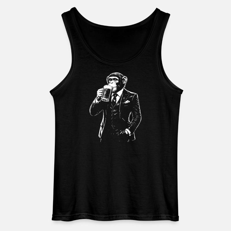 Kostüm-Affe schlürft Bier - Gildan Männer Tank Top - Schwarz