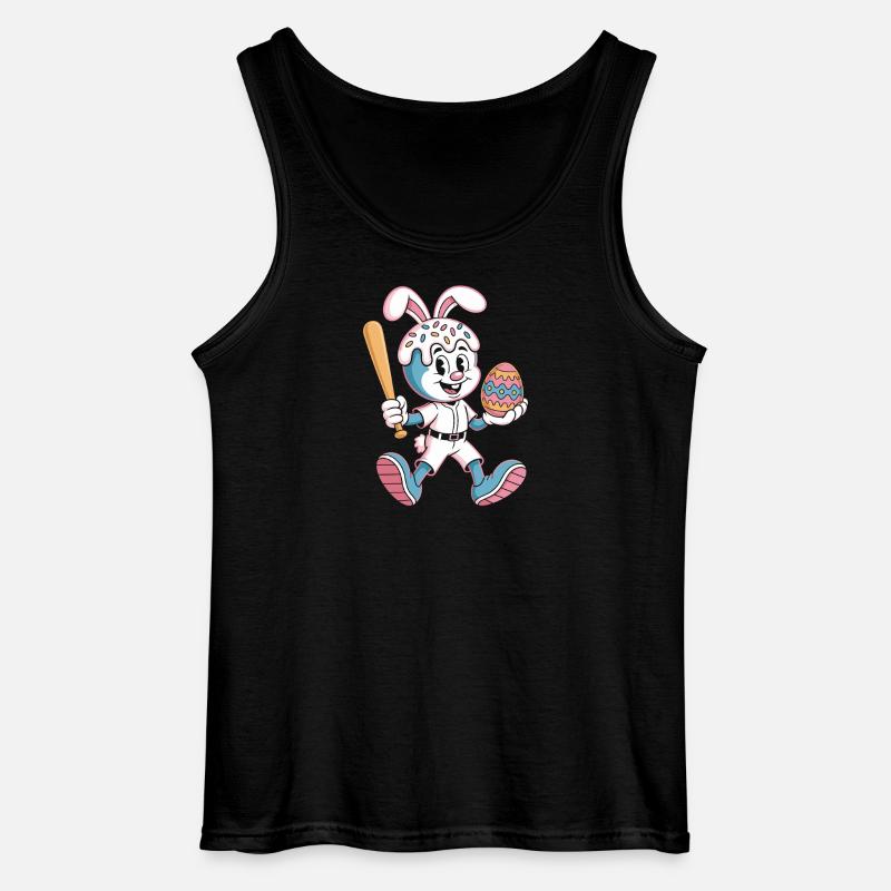 Hoppelhase with Easter egg - Gildan Men’s Tank Top - black