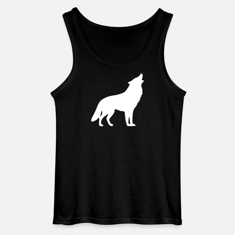 Heulender Wolf weiß  - Gildan Männer Tank Top - Schwarz