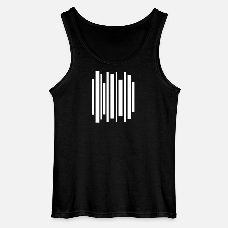 Minimal Stripes Barcode-Mosaik - Gildan Männer Tank Top - Schwarz