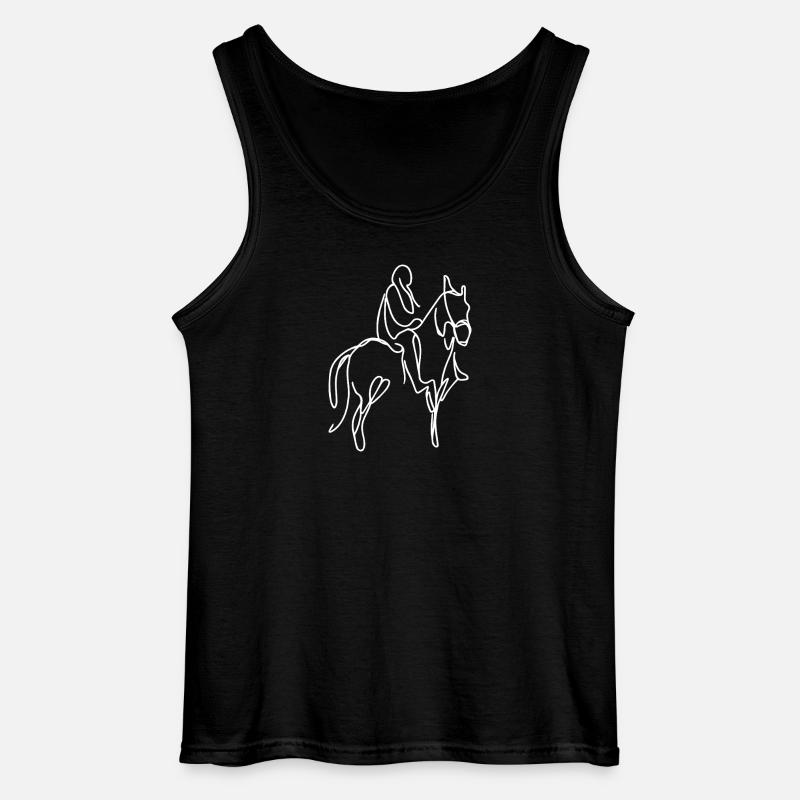 Skisse av hestekunst - Gildan singlet for menn - svart