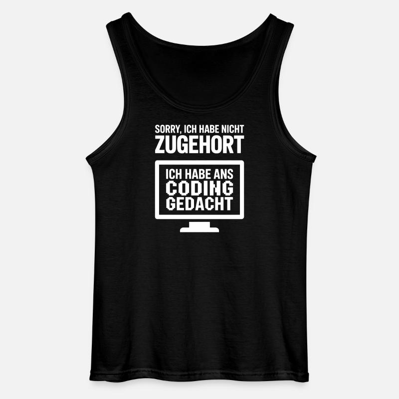 Coding Thought Saying - Gildan Men’s Tank Top - black
