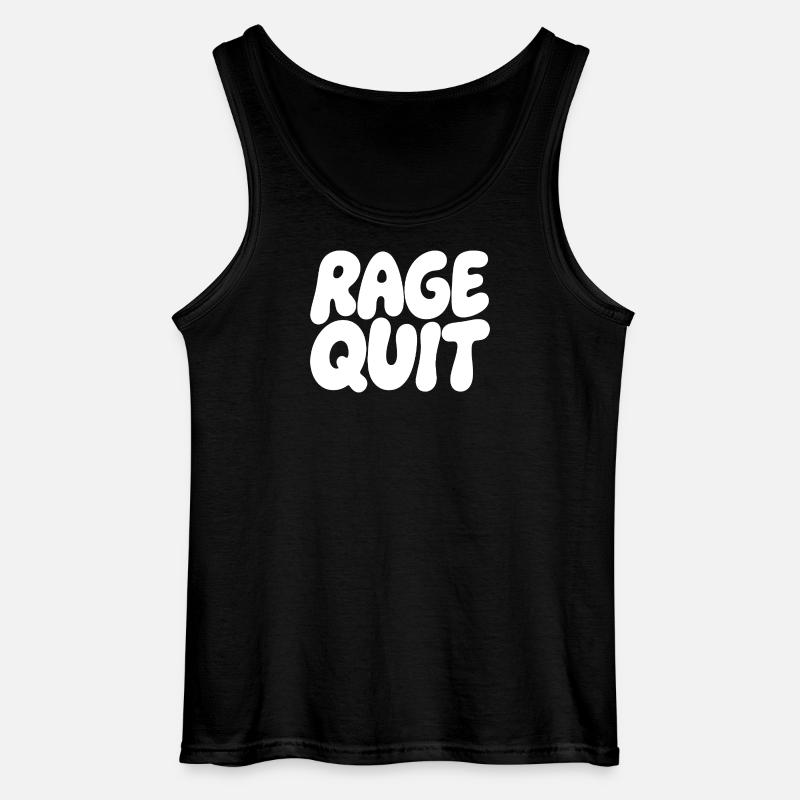 Rage Quit Bubble Font - Gildan Men’s Tank Top - black