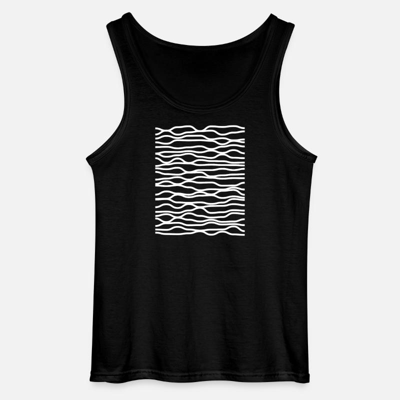 Zebra Wave Stripe Pattern - Gildan Men’s Tank Top - black