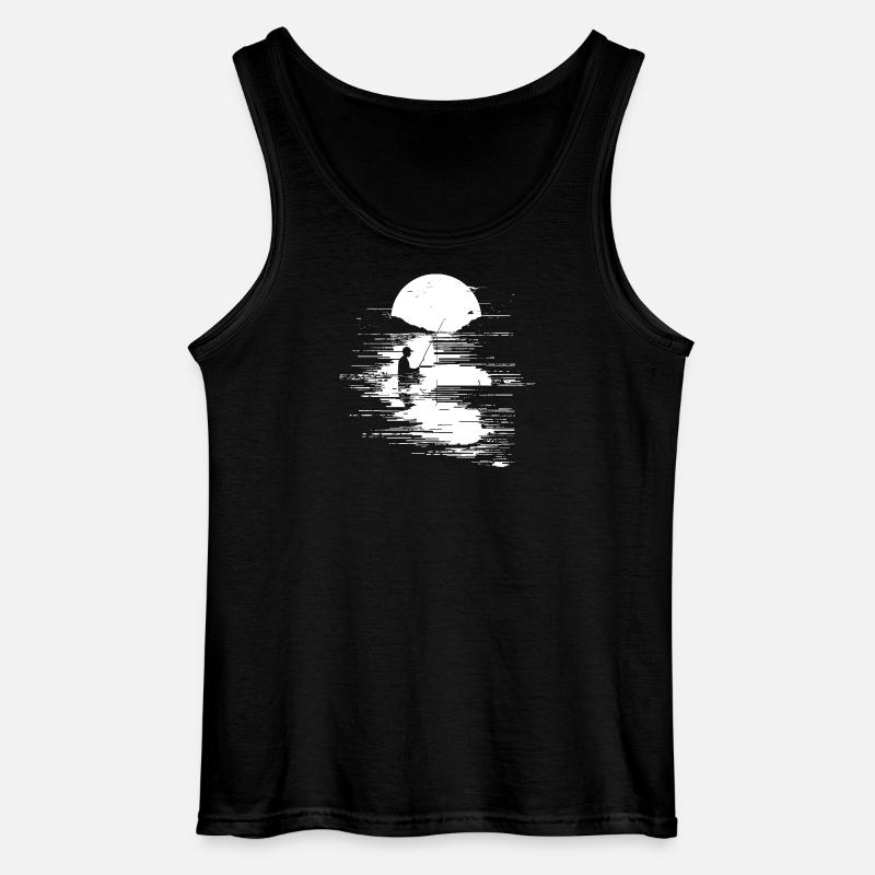 Fischen Grafik - Gildan Männer Tank Top - Schwarz
