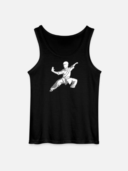 Kung Fu Fighter Kampsport Aktion Positur Angreb - Gildan tanktop til mænd - sort