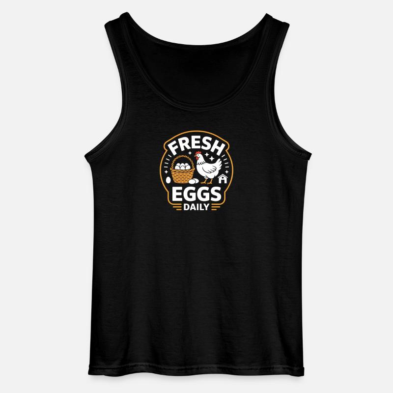 Fresh Eggs Daily Hühnerhalter Huhn - Gildan Männer Tank Top - Schwarz