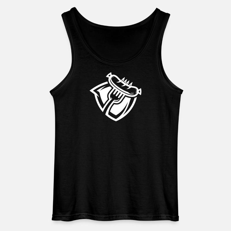 Wurst Gabel - Gildan Männer Tank Top - Schwarz