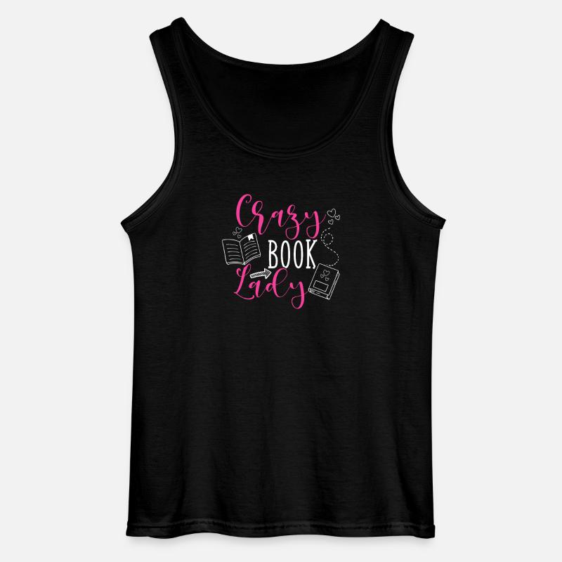 Verrückte Buchdame - Gildan Männer Tank Top - Schwarz