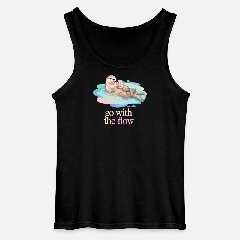 Otter Duo in Pastel Flow - Gildan Männer Tank Top - Schwarz