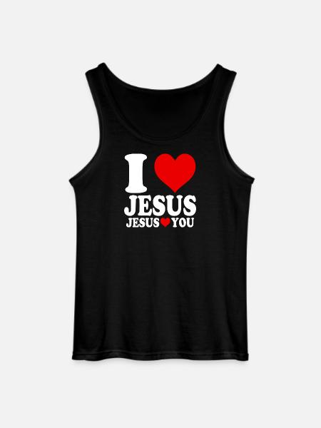 Ik hou van Jezus en Jezus houdt van U - Gildan mannen tanktop - zwart