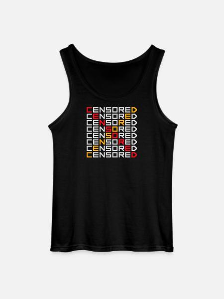 Censored Funny Statement Freedom Logo - Gildan Men’s Tank Top - black