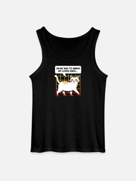 High-Heel Cat: Cheeky and Charming - Gildan Men’s Tank Top - black