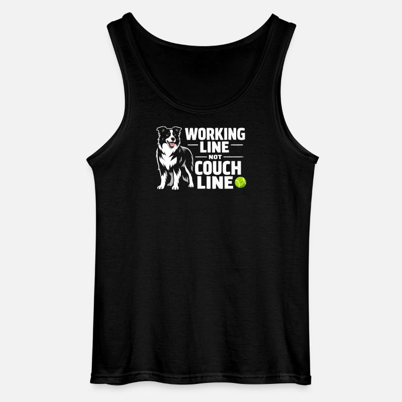 Arbeitslinie statt Sofa | Border Collie - Gildan Männer Tank Top - Schwarz