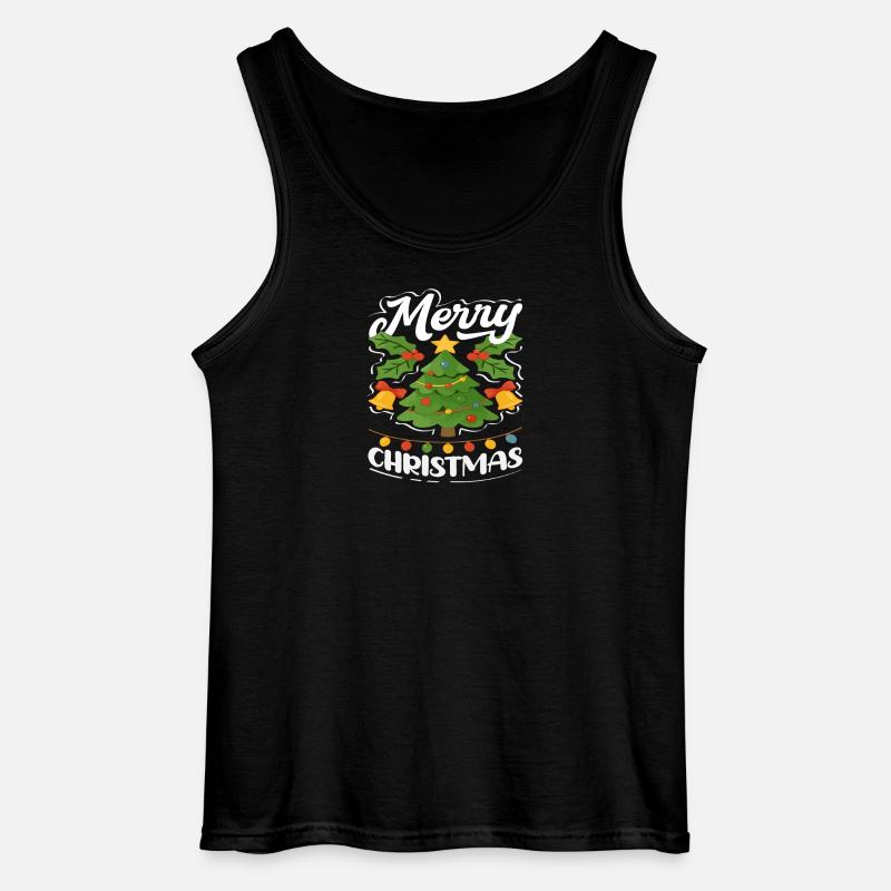 Wesołe lampki choinki - Męski tank top Gildan - czarny
