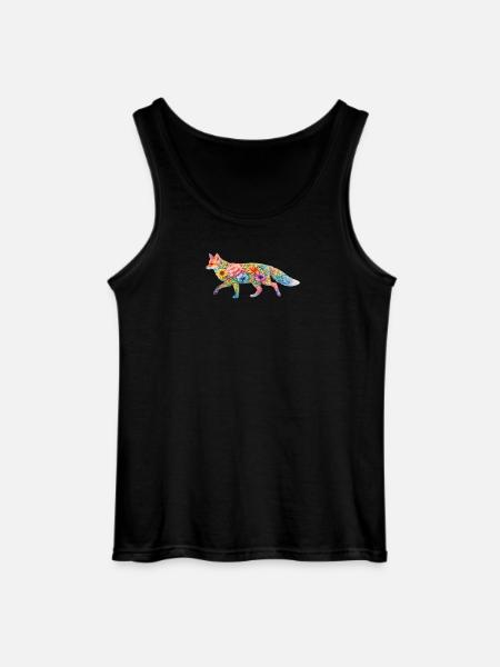Fuchs Aquarell Silhouette Blumen - Gildan Männer Tank Top - Schwarz