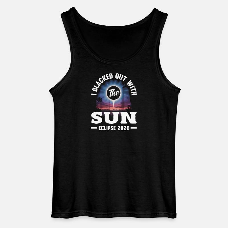 Solar eclipse 2026, August 12 - Gildan Men’s Tank Top - black