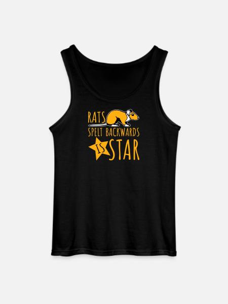 Rats Spelt Backwards Is Star Lustiger Ratte Spruch - Gildan Men’s Tank Top - black