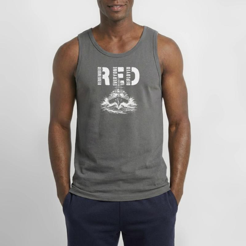 RED Remember Everyone Deployed Support Troops Gildan Men’s Tank Top