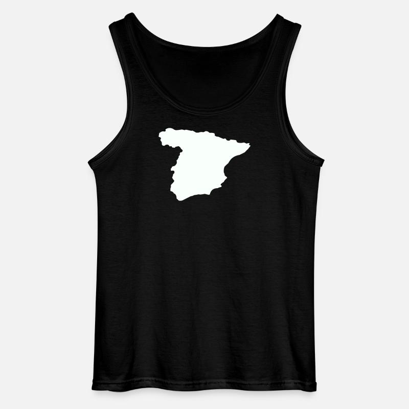 Spanienkarten Silhouettedesign - Gildan Männer Tank Top - Schwarz