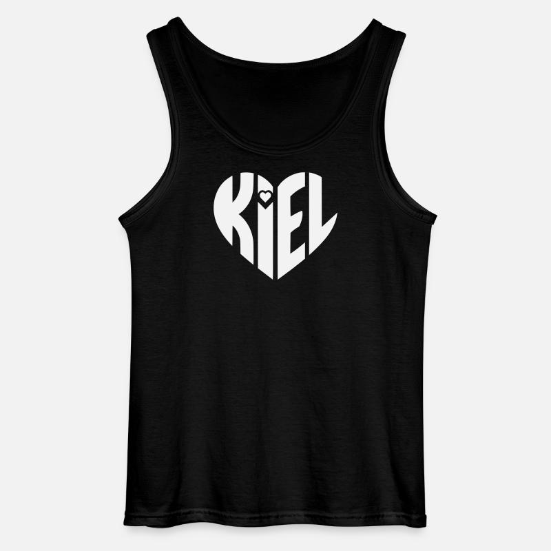 Kiel Heart Typography - Gildan Men’s Tank Top - black