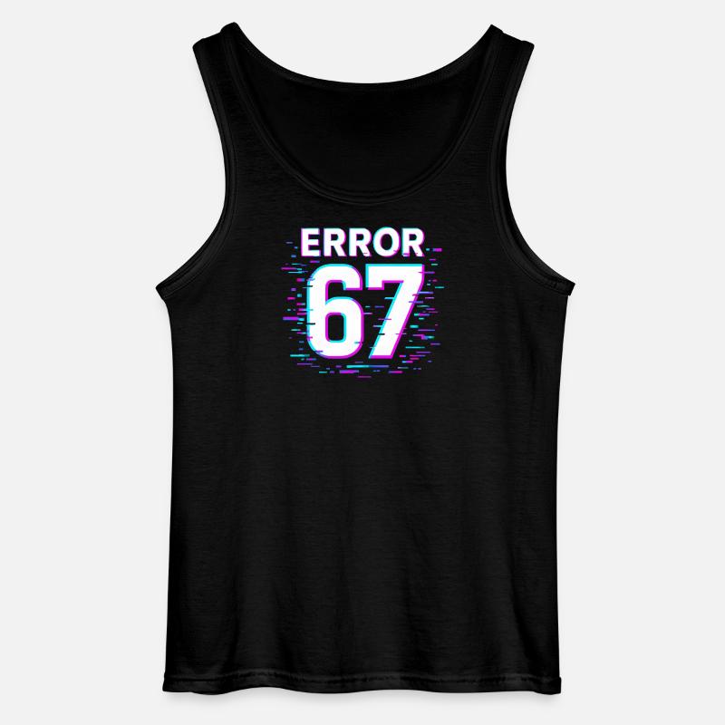 Fejl 67 Six Seven Glitch Cyber Meme Gaveidé - Gildan tanktop til mænd - sort