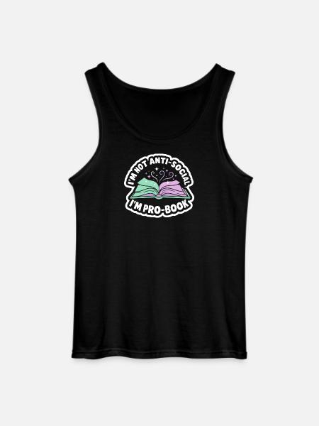 Bookish Saying - Sweet Reader Gift - Gildan Men’s Tank Top - black