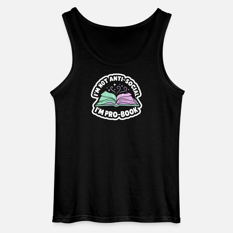Bokorm-sitat - Søt lesergave - Gildan singlet for menn - svart