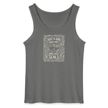 Mädchen liebt Robben Motiv - Gildan Männer Tank Top - Anthrazit - Vorne - AI Model Male 185 dark (185cm)