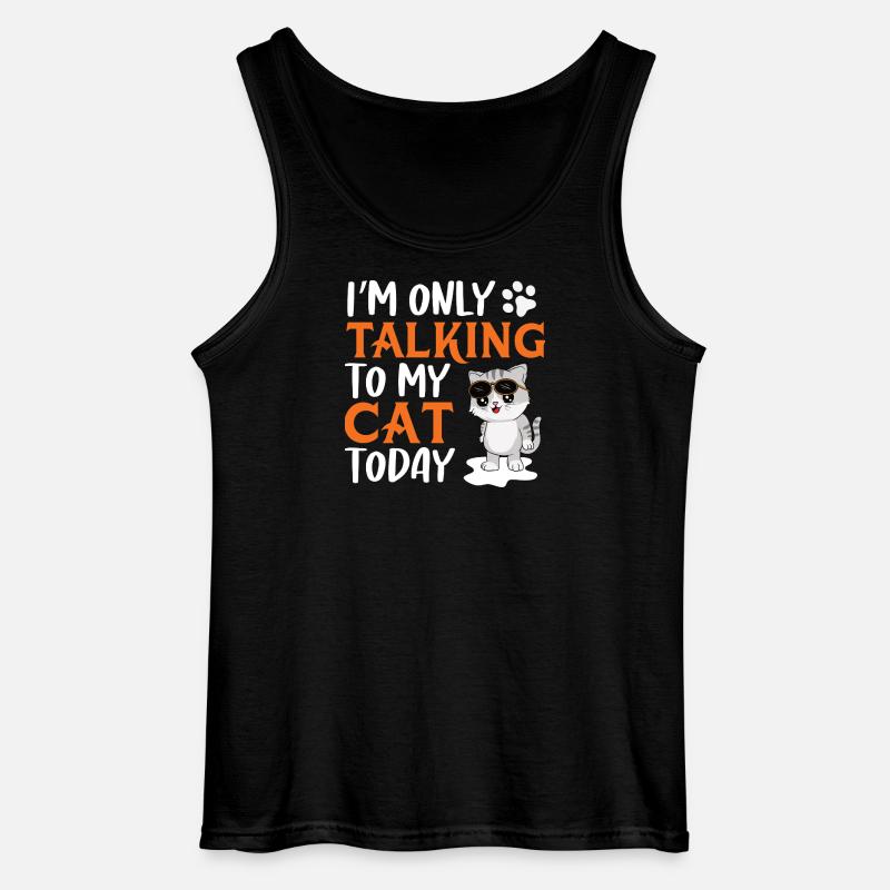 Only talking to my cat - Gildan Männer Tank Top - Schwarz