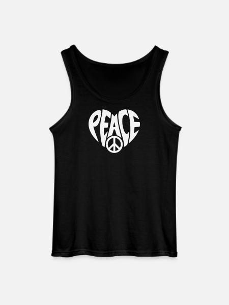 Peace heart design with peace sign - Gildan Men’s Tank Top - black