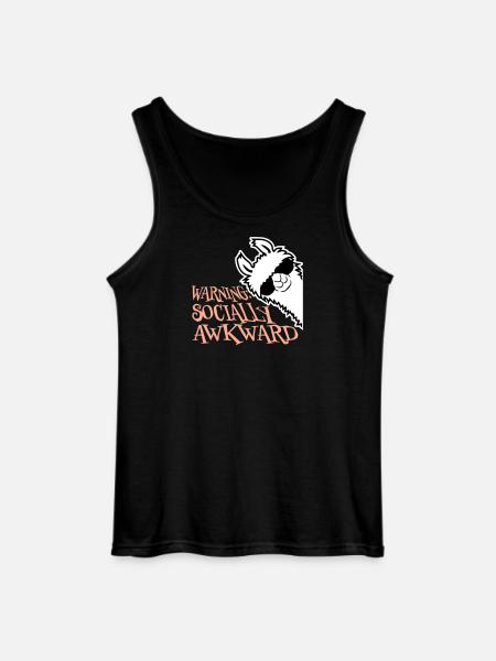 Lama Warning Socially Awkward Sunglasses Alpaca - Gildan Men’s Tank Top - black