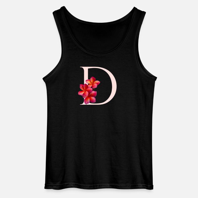 D Monogramm mit Frangipani - Gildan Männer Tank Top - Schwarz
