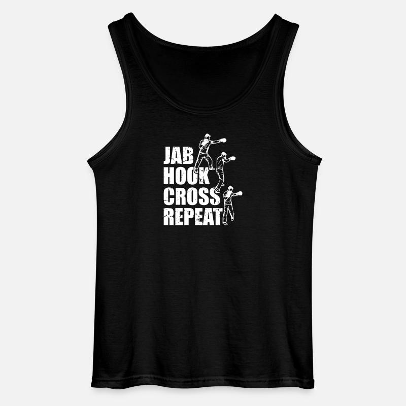 Jab Hook Cross Repeat - Gildan Männer Tank Top - Schwarz