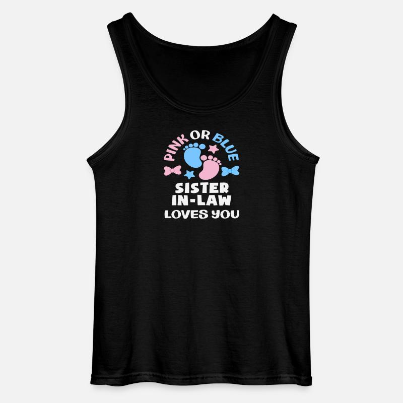 Pink Oder Blau Stiefschwester Gender Reveal - Gildan Männer Tank Top - Schwarz