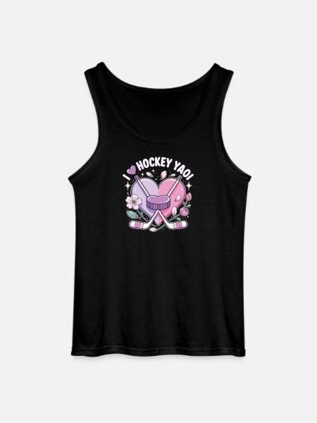 Pastel Heart Hockey Love - Gildan Men’s Tank Top - black